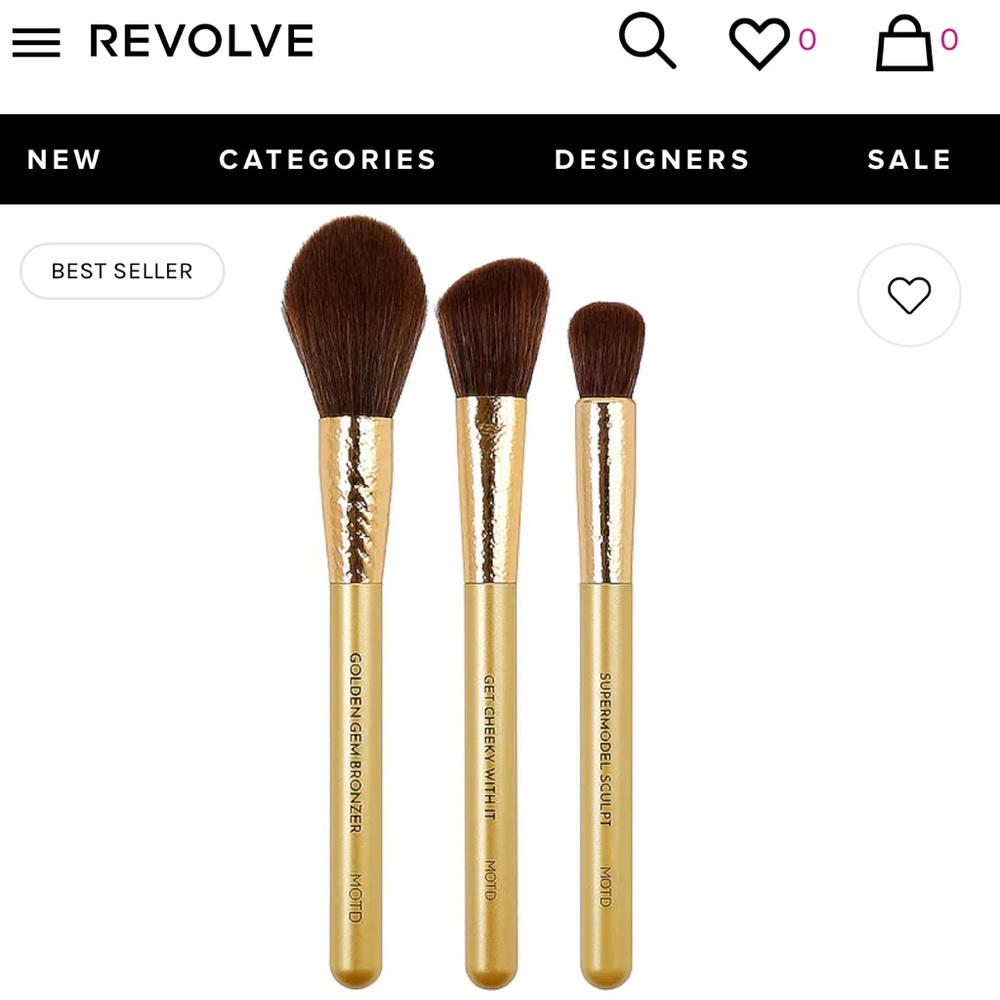 MOTD Revolve gold goddess brush set never used